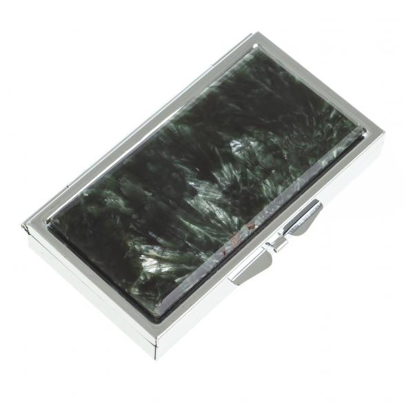 Таблетница на 3 отделения камень серафинит цвет серебро 122754