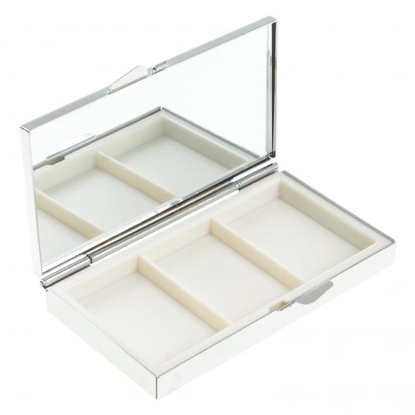 Таблетница на 3 отделения камень серафинит цвет серебро 122754