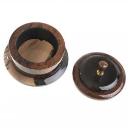 Шкатулка круглая камень обсидиан 9,5х9,5х8 см