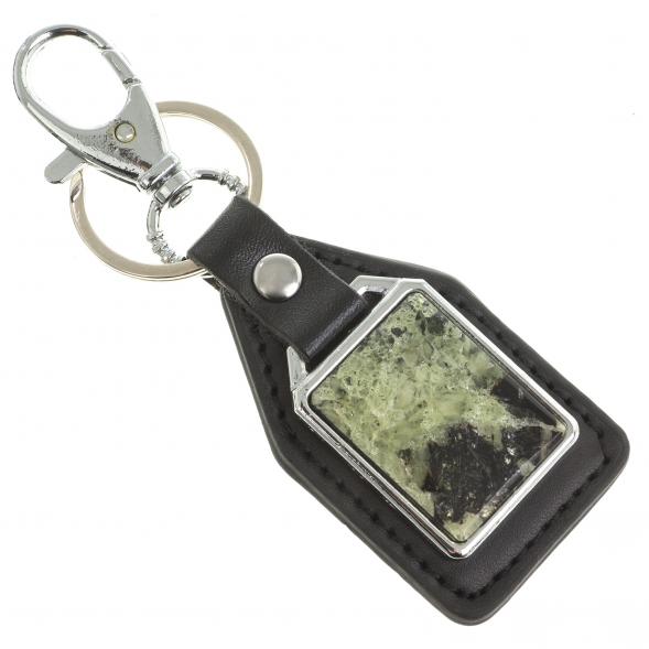 Брелок для ключей с накладкой из желтого апатита 123443