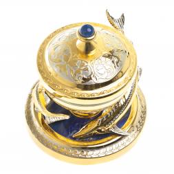 Икорница &amp;quot;Две стерлядки&amp;quot; лазурит Златоуст