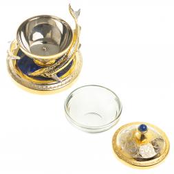 Икорница &amp;quot;Две стерлядки&amp;quot; лазурит Златоуст