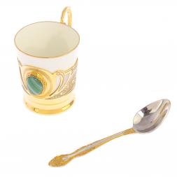 Кофейная чашка "Агат" из зеленого агата 80 мл Златоуст