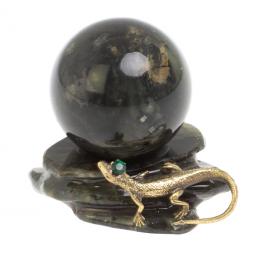Шар 4,5 см на подставке &amp;quot;Ящерица&amp;quot; из лабродарита