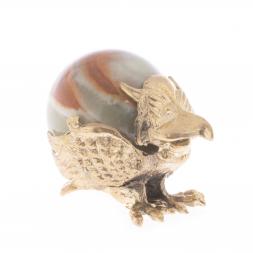 Статуэтка сувенир &amp;quot;Попугай с шаром&amp;quot; бронза камень оникс