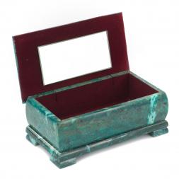 Шкатулка &amp;quot;Зимний пейзаж&amp;quot; змеевик 18х9х7 см