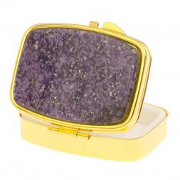 Таблетница на 2 отделения камень флюорит цвет золото