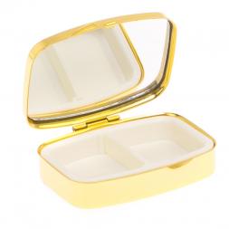 Таблетница на 2 отделения камень флюорит цвет золото