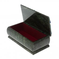 Шкатулка &amp;quot;Хозяйка медной горы. Зима&amp;quot; из змеевика 18х9х8 см