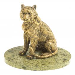 Сувенир фигурка &amp;quot;Тигрица&amp;quot; на подставке из змеевика