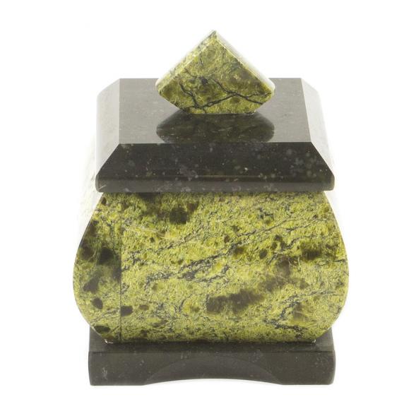 Шкатулка для украшений камень змеевик 5,5х5,5х6,5 см 112078