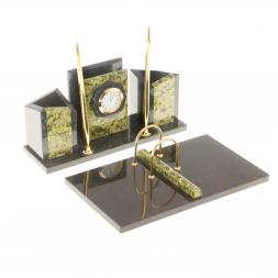 Письменный набор "Грани" из змеевика