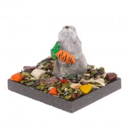 Сувенир "Кролик с морковкой" змеевик