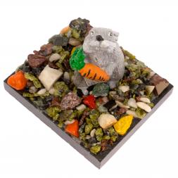 Сувенир "Кролик с морковкой" змеевик