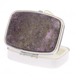 Таблетница 2 отделения камень флюорит цвет серебро