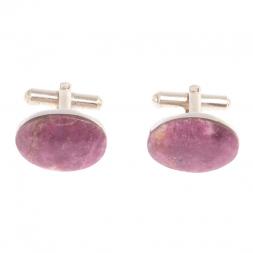 Запонки камень турмалин овальные