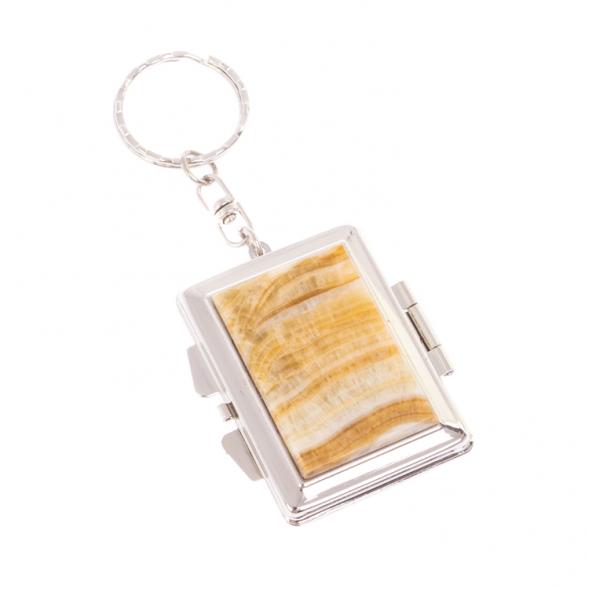 Складное зеркало брелок из оникса прямоугольное 126582