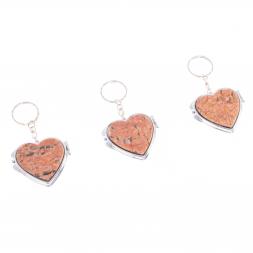 Складное зеркало брелок из камня пегматит Сердце