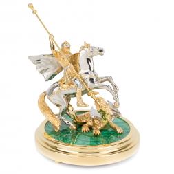 Статуэтка &amp;quot;Святой Георгий&amp;quot; из бронзы и малахита Златоуст