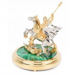 Статуэтка &amp;quot;Святой Георгий&amp;quot; из бронзы и малахита Златоуст