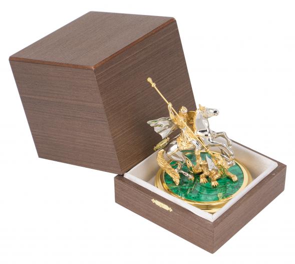 Статуэтка &amp;quot;Святой Георгий&amp;quot; из бронзы и малахита Златоуст 117870