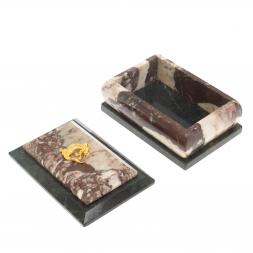 Шкатулка из креноида с круглой ящерицей 12х8х7 см