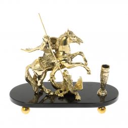 Статуэтка "Георгий Победоносец" подставка долерит с ручкой