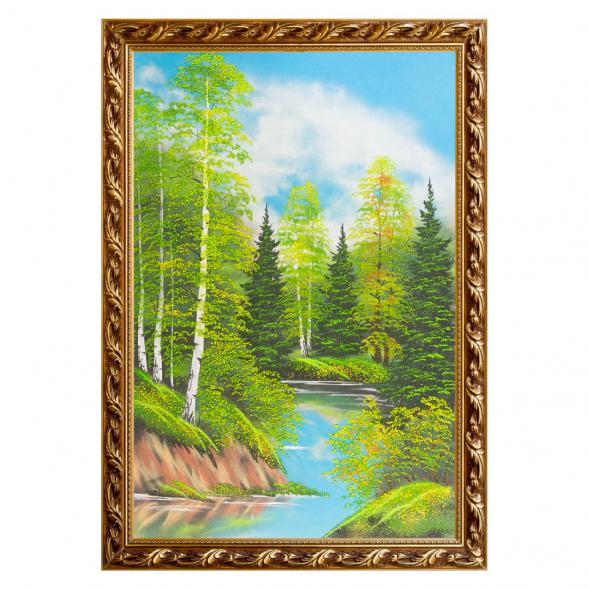 Картина &amp;quot;Летний пейзаж&amp;quot; багет №9 60х90 см, каменная крошка 120004
