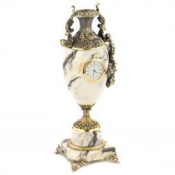 Декоративная ваза с часами "Виноград" из мрамора и бронзы