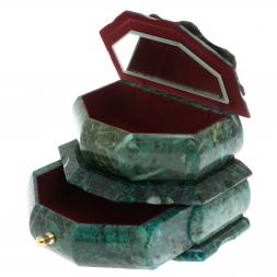 Ларец "Домик" камень змеевик 20x12x14 см