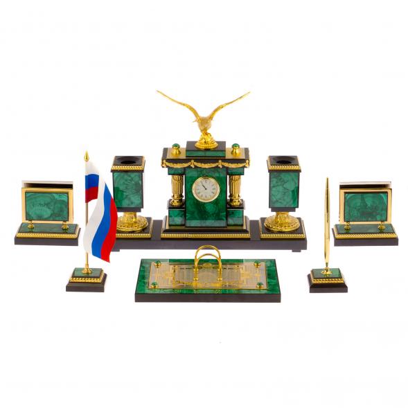 Письменный набор из малахита &amp;quot;Орел&amp;quot; Златоуст 125281