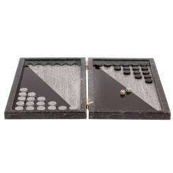 Нарды &amp;quot;Классические&amp;quot; из камня змеевик и мрамор