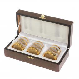 Подарочный набор из трех стопок "Фианит" 80 мл Златоуст