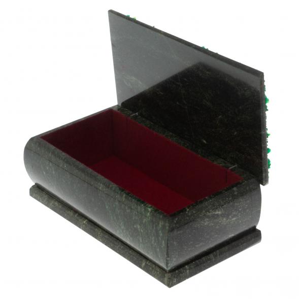 Шкатулка &amp;quot;Хозяйка медной горы. Лето&amp;quot; из змеевика 18х9х8 см 128752