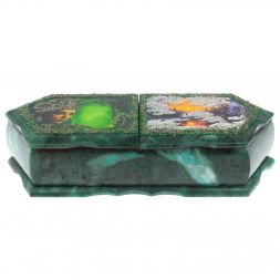 Шкатулка &amp;quot;Хозяйка медной горы и зимний пейзаж&amp;quot; 29,5х12х8 см