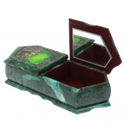 Шкатулка &amp;quot;Хозяйка медной горы и зимний пейзаж&amp;quot; 29,5х12х8 см