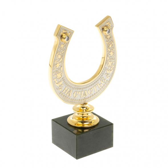 Подкова сувенирная &amp;quot;На счастье&amp;quot; камень нефрит в подарочной коробке Златоуст 129203