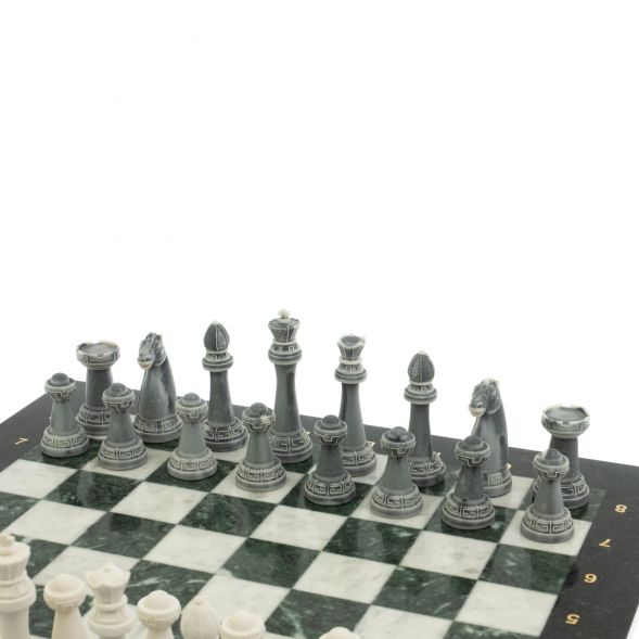 Шахматы подарочные &amp;quot;Стаунтон&amp;quot; 44х44 см мрамор / шабровский змеевик 129357
