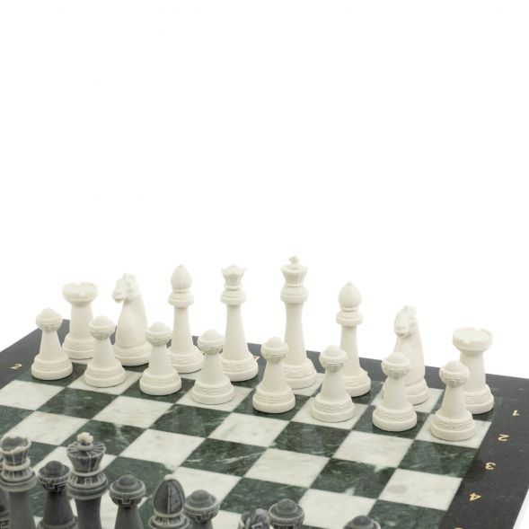 Шахматы подарочные &amp;quot;Стаунтон&amp;quot; 44х44 см мрамор / шабровский змеевик 129357