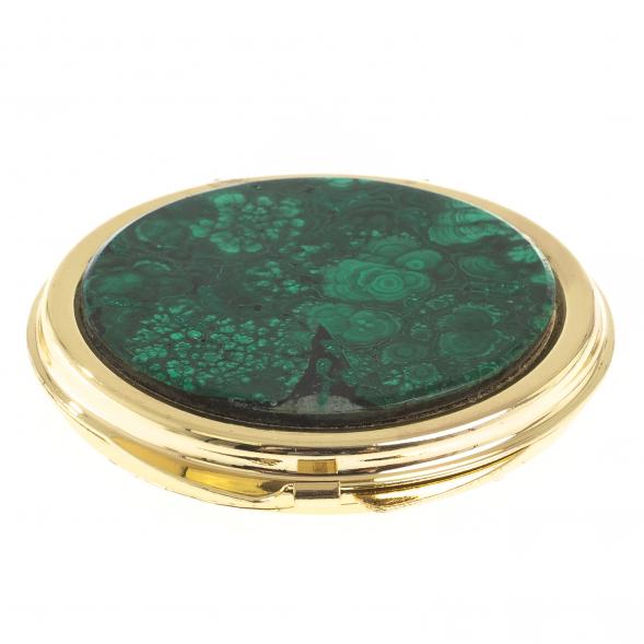 Зеркальце круглое из малахита цвет золото 122741