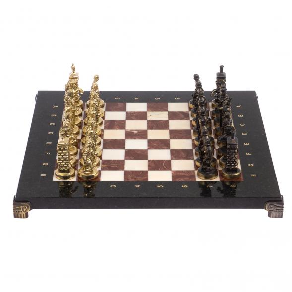 Шахматы бронзовые &amp;quot;Европейские&amp;quot; доска 32х32 см лемезит мрамор 125600