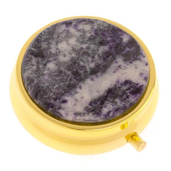 Таблетница на 3 отделения камень гетчеллит цвет золото 126273