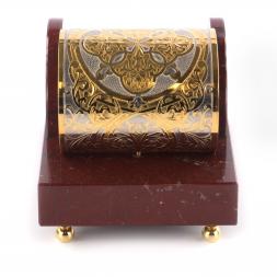 Подставка для телефона &amp;quot;Герб России&amp;quot; камень яшма в подарочной коробке Златоуст