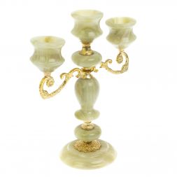 Подсвечник из оникса на три свечи 20,5х10х24 см