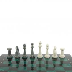 Шахматы подарочные "Стаунтон" 44х44 см шабровский змеевик