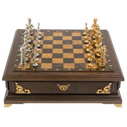 Шахматный ларец &amp;quot;Римские&amp;quot; карельская береза, бук