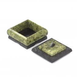 Шкатулка для драгоценностей змеевик 9,5х9,5х7,5 см