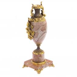 Ваза с часами "Виноград" камень креноид бронза