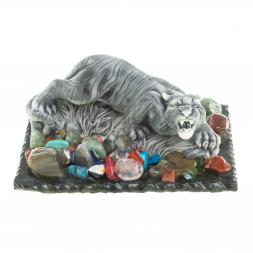 Сувенир фигурка &amp;quot;Рычащий тигр&amp;quot; из змеевика и мрамолита 8,5х6,5х4 см