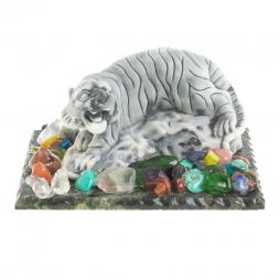 Сувенир фигурка &amp;quot;Рычащий тигр&amp;quot; из змеевика и мрамолита 8,5х6,5х4 см